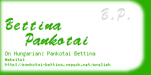 bettina pankotai business card